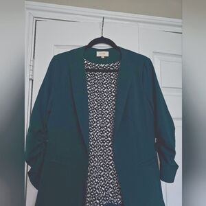Lined Hunter Green Blazer, Size Medium